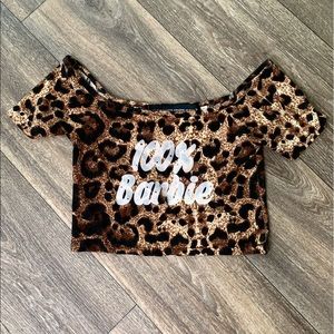 Omighty 100% Barbie cheetah print crop top